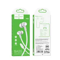 Hands Free Hoco M86 Oceanic Universal Earphones Deep Bass Stereo USB-C  Compatible with All USB-C Devices White 1.2m