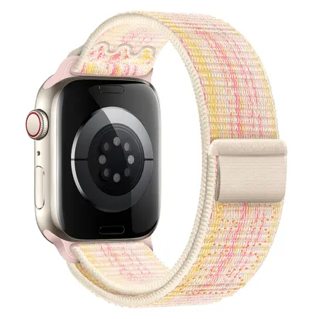 Watchband Hoco WA25 38/40/41mm Nylon Strap For Apple Watch series 1/2/3/4/5/6/7/8/9/SE/SE2 Starlight and Pink