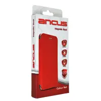 Book Case Ancus Magnetic Curve for Samsung SM-A556B Galaxy A55 5G TPU Red