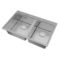 Inox sink TEKA ¨Inset installation 2 Troughs 86x52cm ZENIT RS15 2B Auto Pro Maestro