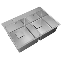 Inox Sink TEKA 2 in 1 Installation 2 Troughs 74x50cm FORLINEA 740 RS15 2B Auto