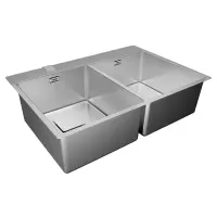 Inox Sink TEKA 2 in 1 Installation 2 Troughs 74x50cm FORLINEA 740 RS15 2B Auto