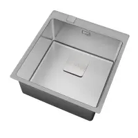 Inox sink TEKA 2 in 1 installation with 1 Troughs 44x50cm FORLINEA 40.40 RS 15 Auto