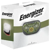 Energizer Vision HD Headlamp 3 Led 260 Lumens IPX4 with Lantern Case and batteries 3 x AAA Green