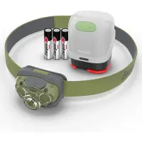 Energizer Vision HD Headlamp 3 Led 260 Lumens IPX4 with Lantern Case and batteries 3 x AAA Green