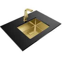 Metallic Inox Sink TEKA 3 in 1 Installation 1 Troughs 54x44cm FLEXLINEA RS15 50.40 BRASS