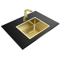 Metallic Inox Sink TEKA 3 in 1 Installation 1 Troughs 54x44cm FLEXLINEA RS15 50.40 BRASS