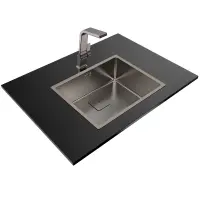 Metallic Τitanium Sink TEKA 3 in 1 Installation 1 Troughs 54x44cm FLEXLINEA RS15 50.40