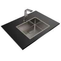 Metallic Τitanium Sink TEKA 3 in 1 Installation 1 Troughs 54x44cm FLEXLINEA RS15 50.40