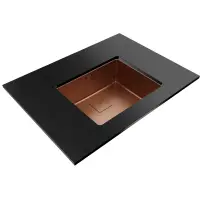 Metallic Copper Sink TEKA 3 in 1 Installation 1 Troughs 54x44cm FLEXLINEA RS15 50.40