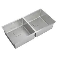 Inox Sink TEKA 2 in 1 Installation 2 Troughs 86x44cm FLEXLINEA RS15 2B 860 PureClean