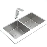 Inox Sink TEKA 2 in 1 Installation 2 Troughs 86x44cm FLEXLINEA RS15 2B 860 PureClean