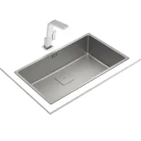 Inox Sink TEKA 3 in 1 Installation 1 Troughs 75x44cm FLEXLINEA RS15 71.40 M-FX FORTINOX