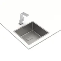 Inox Sink TEKA 3 in 1 Installation 1 Troughs 44x44cm FLEXLINEA RS15 40.40 M-FX FORTINOX