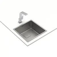 Inox Sink TEKA 3 in 1 Installation 1 Troughs 44x44cm FLEXLINEA RS15 40.40 M-FX FORTINOX