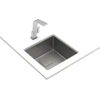 Inox Sink TEKA 3 in 1 Installation 1 Troughs 44x44cm FLEXLINEA RS15 40.40 M-FX FORTINOX