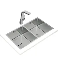 Inox Sink TEKA 3 in 1 Installation 2 Troughs 74x44cm FLEXLINEA RS15 2B 740