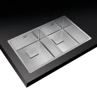 Inox Sink TEKA 3 in 1 Installation 2 Troughs 74x44cm FLEXLINEA RS15 2B 740