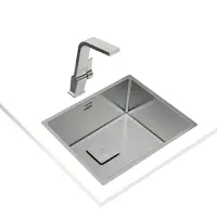 Inox Sink TEKA 3 in 1 Installation 1 Troughs 54x44cm FLEXLINEA RS15 50.40