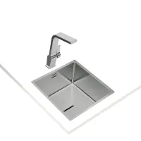 Inox Sink TEKA 3 in 1 Installation 1 Troughs 44x44cm FLEX LINEA 40.40 RS 15