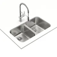 Inox Sink TEKA 3 in 1 Installation 2 Troughs 77.9x46.4cm BE 2B 780 TOTAL