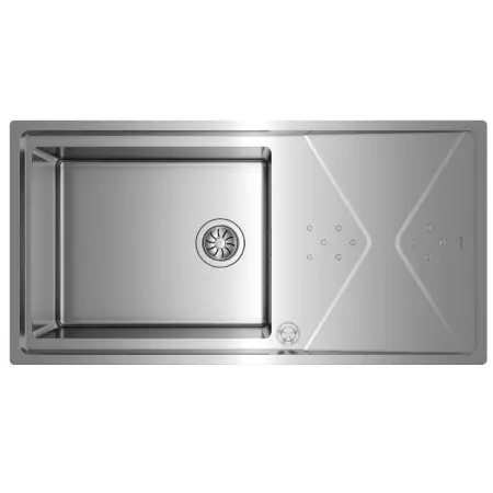 Inox sink TEKA 2 in 1 installation 1 Troughs with Apron 98,4x50,4cm BROOKLYN 60 M-XP 1B 1D PLUS