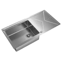 Inox sink TEKA 2 in 1 installation 1 Troughs with Apron 98,4x50,4cm BROOKLYN 60 M-XP 1B 1D PLUS