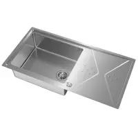 Inox sink TEKA 2 in 1 installation 1 Troughs with Apron 98,4x50,4cm BROOKLYN 60 M-XP 1B 1D PLUS