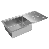 Inox sink TEKA 2 in 1 installation 1 Troughs with Apron 98,4x50,4cm BROOKLYN 60 M-XP 1B 1D PLUS