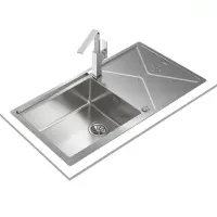 Inox sink TEKA 2 in 1 installation 1 Troughs with Apron 98,4x50,4cm BROOKLYN 60 M-XP 1B 1D PLUS