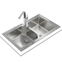 Inox Sink TEKA 2 in 1 Installation 2 troughs 86,4x50,4cm BROOKLYN 90 M-XP 2Β