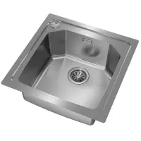 Inox sink TEKA 2 in 1 installation 1 Troughs 50,4x51,4cm BROOKLYN 50 M-XP 1B