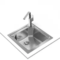 Inox sink TEKA 2 in 1 installation 1 Troughs 50,4x51,4cm BROOKLYN 50 M-XP 1B