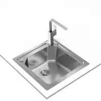 Inox sink TEKA 2 in 1 installation 1 Troughs 50,4x51,4cm BROOKLYN 50 M-XP 1B