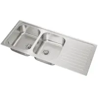 Inox TEKA Sink 2 Troughs with Apron for Inset Installation 116x50cm CLASSIC 2B 1D