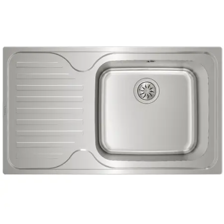 Inox TEKA Sink 1 Trough with Right Apron for Inset Installation 86x50cm CLASSIC MAX 1B 1D