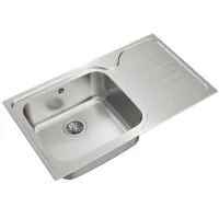 Inox TEKA Sink 1 Trough with Right Apron for Inset Installation 86x50cm CLASSIC MAX 1B 1D