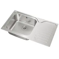 Inox TEKA Sink 1 Trough with Right Apron for Inset Installation 86x50cm CLASSIC MAX 1B 1D