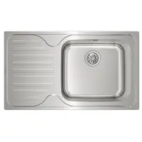 Inox TEKA Sink 1 Trough with Right Apron for Inset Installation 86x50cm CLASSIC MAX 1B 1D