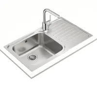 Inox TEKA Sink 1 Trough with Right Apron for Inset Installation 86x50cm CLASSIC MAX 1B 1D