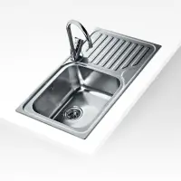 Inox TEKA Sink 1 Trough with Right Apron for Inset Installation 86x50cm CLASSIC MAX 1B 1D