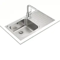 Inox TEKA Sink 1 Trough with Right Apron for Inset Installation 86x50cm CLASSIC MAX 1B 1D