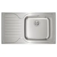 Inox TEKA Sink 1 Trough with Left Apron for Inset Installation 86x50cm CLASSIC MAX 1B 1D