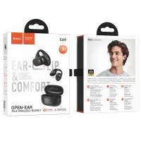 Wireless Hands Free HocoEA9 Ear Clip and Comfor TWS V5.4 300mAh with 10h Talk Time Master/Slave Switching Black