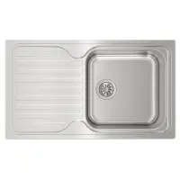 Stainless Steel Sink TEKA 1 Trough with Apron for Built-in Installation 86x50cm CLASSIC 1B 1D TOTAL