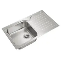 Stainless Steel Sink TEKA 1 Trough with Apron for Built-in Installation 86x50cm CLASSIC 1B 1D TOTAL