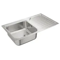 Stainless Steel Sink TEKA 1 Trough with Apron for Built-in Installation 86x50cm CLASSIC 1B 1D TOTAL