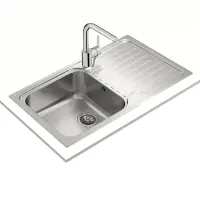 Stainless Steel Sink TEKA 1 Trough with Apron for Built-in Installation 86x50cm CLASSIC 1B 1D TOTAL