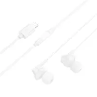 Hands Free Hoco M113 Earphones Lightning  White 1.2m