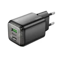 Hoco N52 Monsoon Charger with 2 USB QC3.0 20W and USB-C PD20W Charging Outputs Black